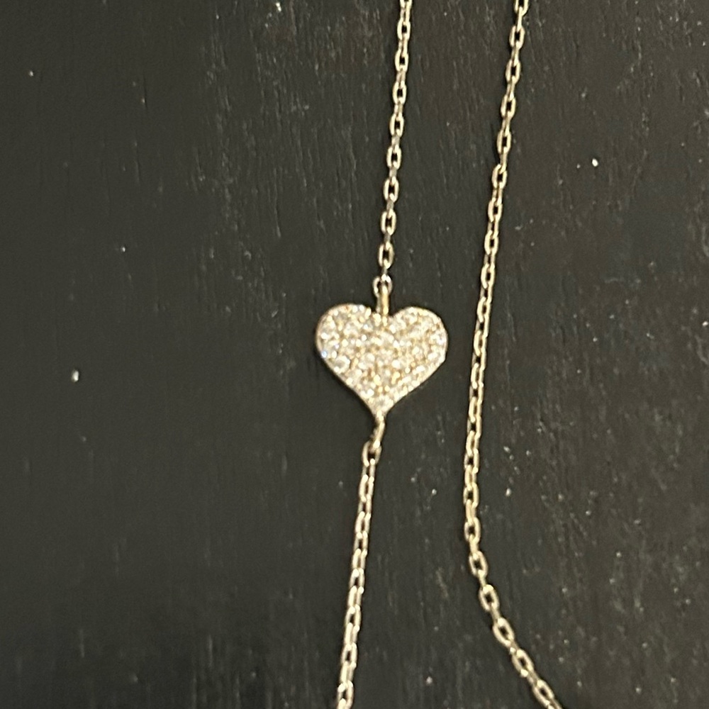 Heart rhinestone adjustable bracelet